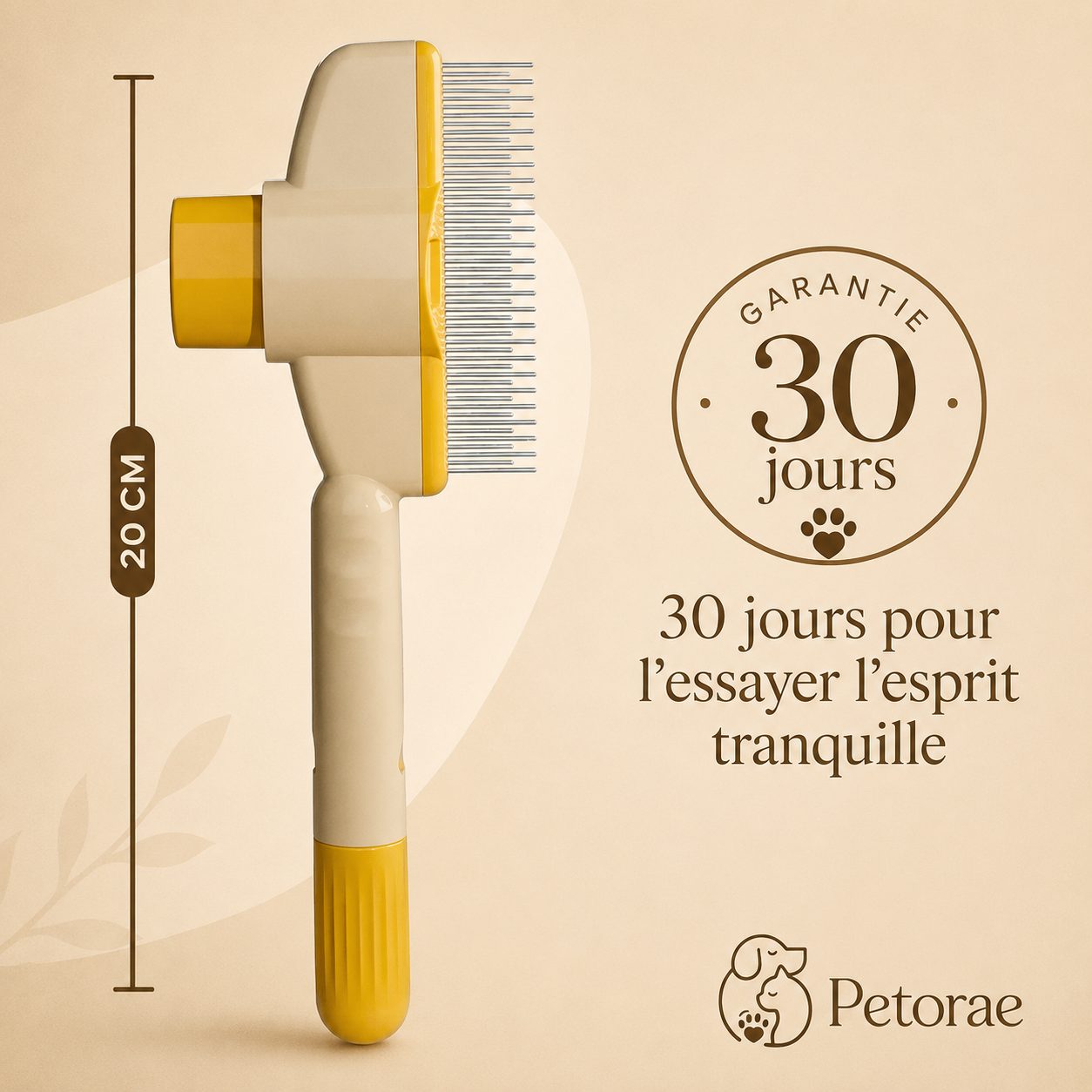 Garantie 30 jours — brosse d'environ 20 cm