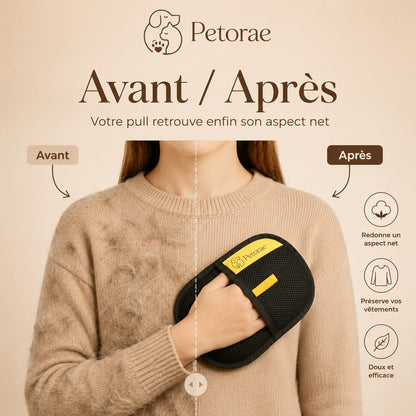 Pull avant/après : les poils retirés en quelques passages