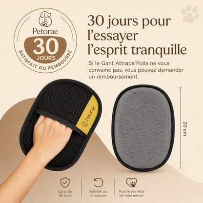 Garantie 30 jours satisfait ou remboursé — gant d'environ 20 cm